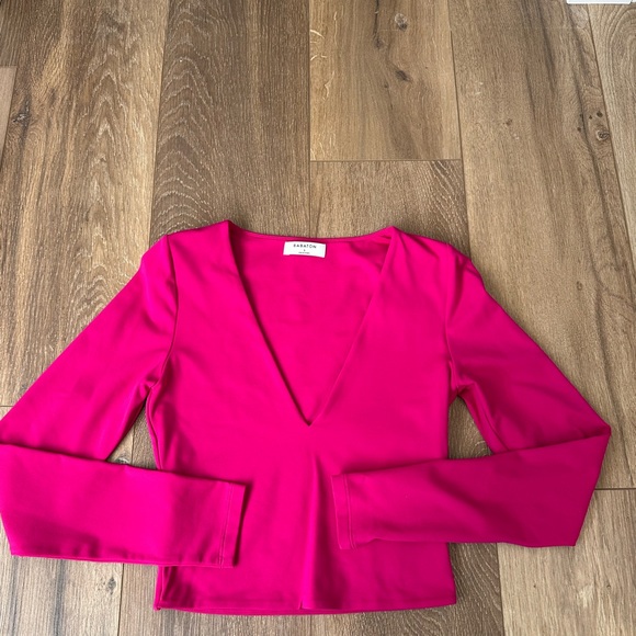 Aritzia Tops - Babaton Cropped Deep V-Neck Longsleeve